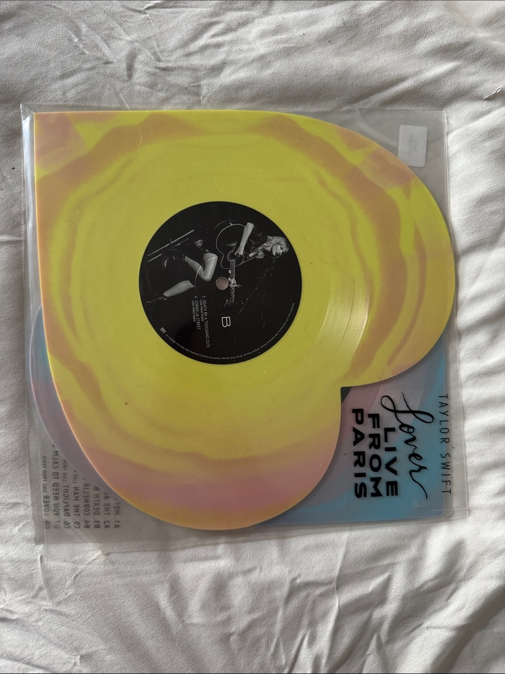 Taylor Swift Heart-Shaped Vinyl — Yellow and Pink Swirl